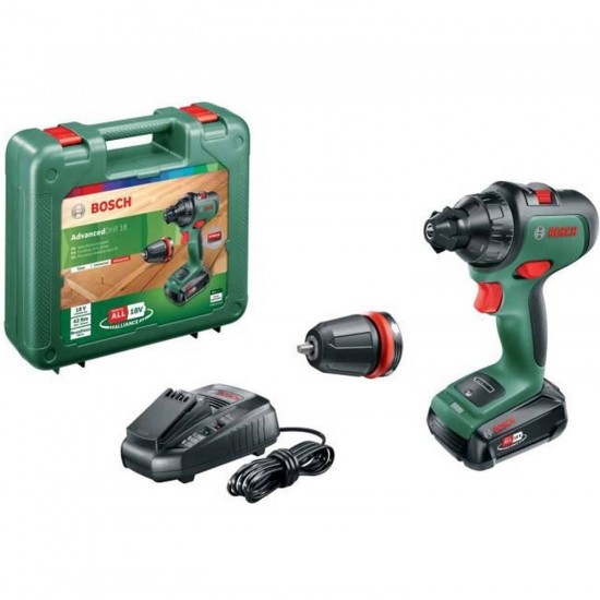 Bosch AdvancedDrill 18 Accuschroefboormachine - Met koffer - Met 1x 18 V accu en lader Bosch AdvancedDrill 18 Accuschroefboormachine - Met koffer - Met 1x 18 V accu en lader