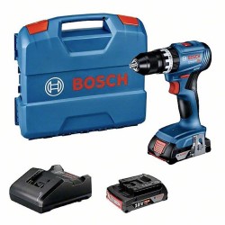 Bosch Professional GSB 18V-45 06019K3302 Accu-schroefboormachine 18 V 2.0 Ah Li-ion Incl. 2 accus, Incl. lader, Incl. koffer